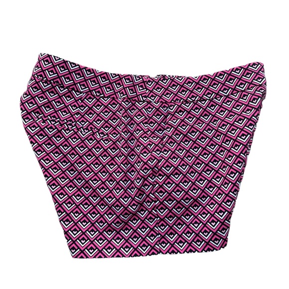 Express Women’s Shorts Size 0 – Bright Pink Black Geometric Print Side Zip - Picture 6 of 8
